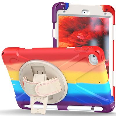 China Anti-drop for iPad Mini 4 Universal Mini 5 Kids Tablet Rugged Case with Hands Strap and Rotate Stand on the Back for sale