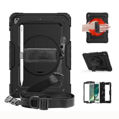 China Shockproof For New iPad 9.7 2017 2018 Defender Universal Shockproof Rugged Case With Hands Strap And Shoulder Blet for sale