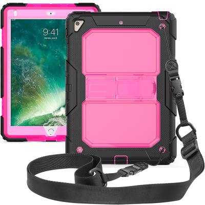 China High Protective For iPad 9.7 2017/2018/Pro 9.7/ipad Air 2 Heavy Duty Case With Clear Back And Shoulder Strap for sale