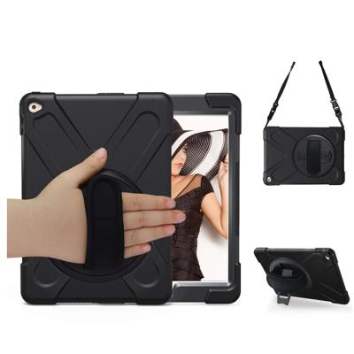 China Anti-drop Bumper Rotate Holder Tag Case For iPad Air 2 Shoulder Strap Back Cover for sale