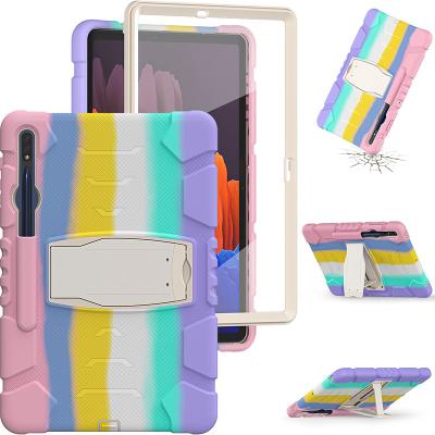 China Anti-drop heavy duty silicone case for Samsung Galaxy Tab S7 Plus 12.4 inch SM-T970 with kickstand on the back for sale