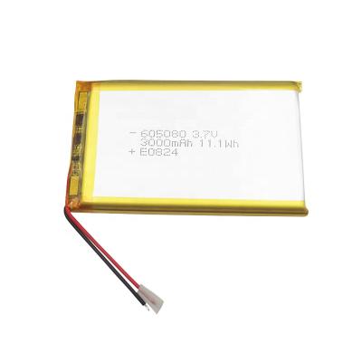 China CE kc cert 605080 3000mah 11.1wh lithium ion 3.7v battery square for sale