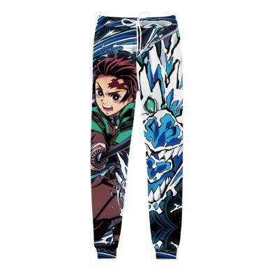 China Custom Anti-wrinkle Cartoon Anime Demon Slayer Yaiba Men's Casual Pants Fashion Sports Pants Kimetsu Long Pants for sale