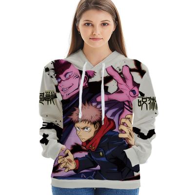 China Polyester Factory Wholesale Unisex Jujutsu Kaisen 3d Print Pullover Hoodie Sweatshirt With Kangaroo Pocket Hero Academia Hoodie for sale