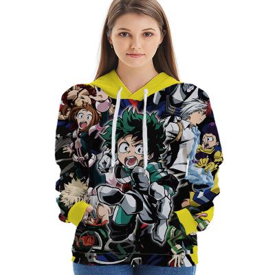 China Factory Wholesale Polyester Men My Hero Academia 3d Print Pullover Hoodie Sweatshirt With Kangaroo Pocket Hero Academia Hoodie for sale