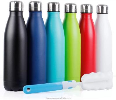 China 500ml 750ml Sustainable Rolling Shape Water Bottle Vacuum Insulated Stainless Steel for sale