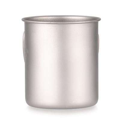 China Viable Pure Titanium Folding Portable Outdoor Mug Can Boil Water Camping Travel Titanium Cup Single Layer 300ml for sale