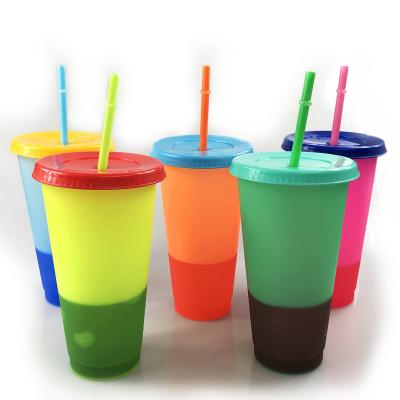 China Viable plastic color plastic ice cream cup summer cup creative plastic straw and lid for sale