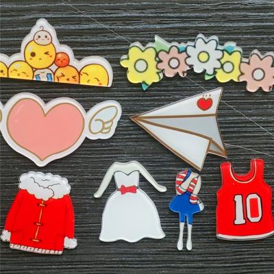 China Nickel Free Custom Design Custom Color Logo T-shirt Sunflower Cartoon Acrylic Pin Badge for sale