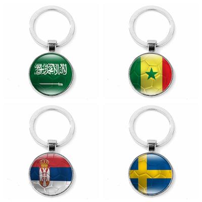 China Flag Zinc Alloy Pendant Key Ring Metal Gift Football Fans Key Chain Souvenir World Cup Key Chain for sale