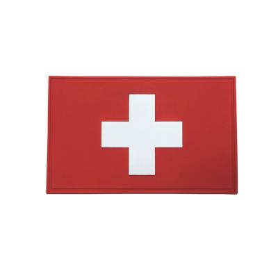 China Tactical Medic 3D Switzerland Flag PVC Medic Patch For Armband Badge Backpack Military Bag for sale