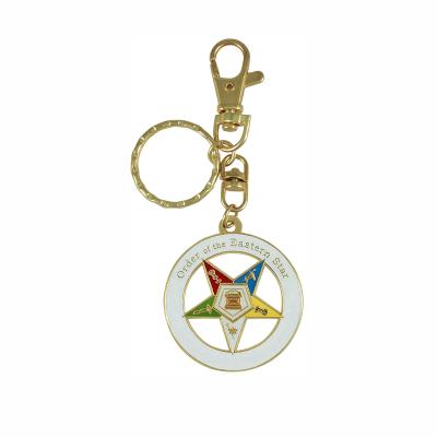 China Eastern Custom Masonic Soft Enamel Star Key Chain Europe Hot Selling Order for sale