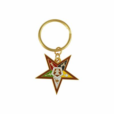 China Hot Selling Custom Eastern Europe Star Masonic Soft Enamel Key Chain for sale