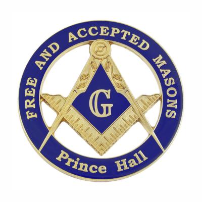 China Free Europe And Accepted Masons Prince Hall Masonic Auto Emblem Car Badges With Adhesive Backing for sale