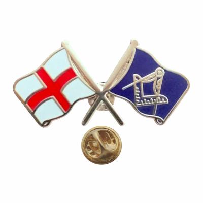 China Europe England and Squares and Tours Freemasonry Masonic Friendship Hard Enamel Pin Badge for sale