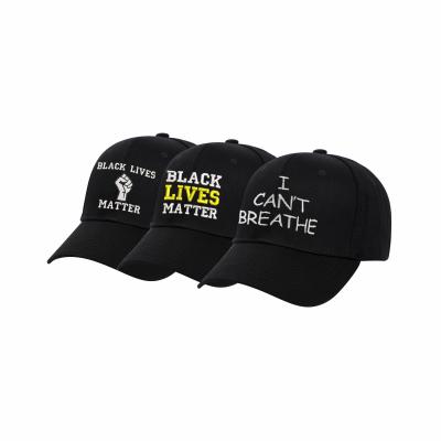 China JOINT Baseball Caps In Sports Mens Womens Hat 100% Cotton 6 Panels BLM Black Lives Import Hats for sale