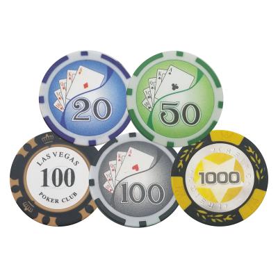 China Heavily used in Heavyweight 14g Clay Composite Poker 1000 Christmas Pack of 50 Brybelly Monte Carlo Premium Chips Set for sale