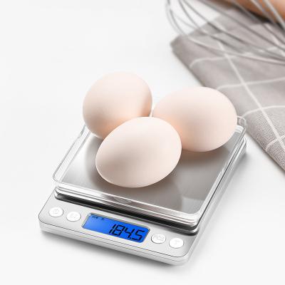 China With Scale Tray Kitchen Food Scales With 2 Trays Digital Kitchen Scales 0.1g To 3kg Stainless Steel PCS Function For Baking And Baking for sale