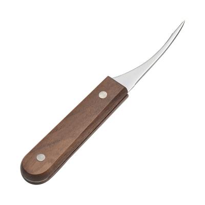 China Viable Shrimp Cleaner Tool Shrimp Cleaner Knife Premium Stainless Steel With Wooden Slip Handle Pink Shrimp Peeler Kitchen Tools for sale