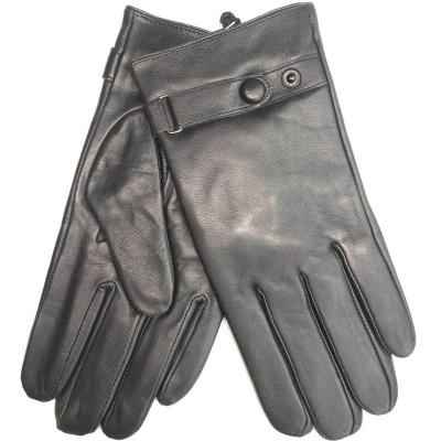 China Comfortable Winter Leather Gloves Training Gloves Fashion Classic Black Warm Winter Touch Screen Sheepskin Leather Gloves For Men for sale