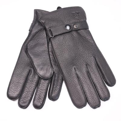 China New Comfortable Winter Men's Deerskin Gloves Winter Real Leather Motorcycle Outdoor Bike Waterproof Windproof Gloves for sale