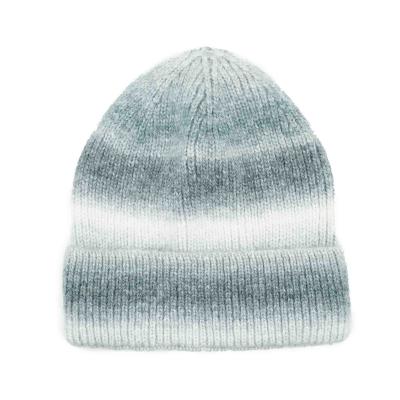 China COMMON Women's Winter Striped Beanie Multicolor Winter Segment Dye Rainbow Beanie Hats Fall Fashion Knitted Beanie for sale