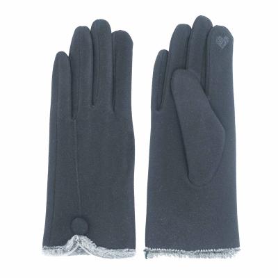 China Winter Warm Women Workout Gloves Outdoor Fashion Soft Windproof Glove With Buttons for sale