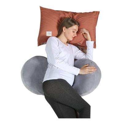 China Maternity Folded Comfortable Soft Velvet U Shape Pregnant Pillow For Pregnant for sale