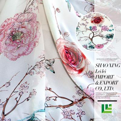 China New Original Design Anti-static Soft Breathable Texture Chiffon Lightweight Polyester Flower Floral Fabric For Dress for sale