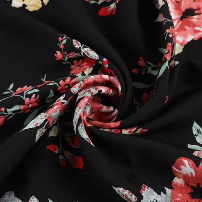 China New Design Flowers Pattern Fabric Blooming Rayon Anti-static For Evening Dress Clothing for sale