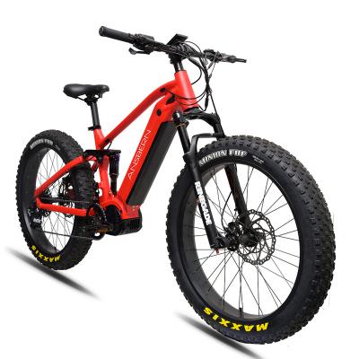 China Electric Mountain Bikes/Electric Road Bikes Ansbern Bike Ebike High Quality Electric Mid Mountain Drive Full Suspension Bicycle for sale