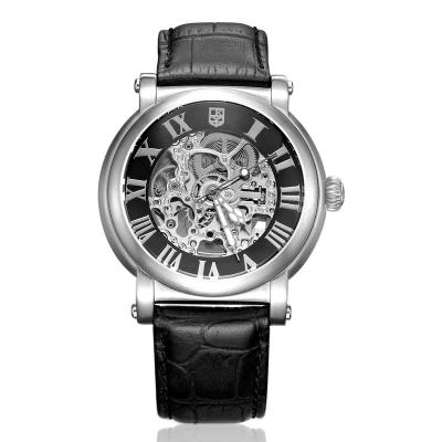 China Classic Water Resistant DK&YT New Design Leather Skeleton Watches Luxury Brand Private Label Mens Automatic Watch for sale