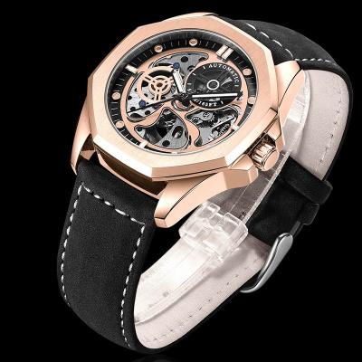 China Luminous Skeleton Dial Logo Mens Wristwatches Luxury Military Customized Water Resistant For Men Automatic Watch for sale