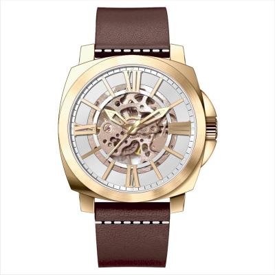 China High End Automatic Date Gold Watch 10ATM Waterproof Skeleton Watches Automatic Mens Luxury Brand for sale