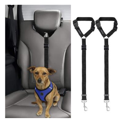 China Dog Safety Seat Belt Cloth Car Seat Belt and Dog Detachable Multi-Function Adjustable Nylon Leash for sale