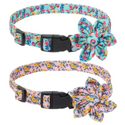 China High Quality Custom Personalized Cute Adjustable Floral Dog Collar Dog Collar With Detachable Flower Accessories for sale