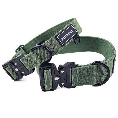 China Tactical DETACHED Custom Designer Luxury Nylon Dog Training Collars Manufacturers, Metal Dog Collar Set Bulk for sale