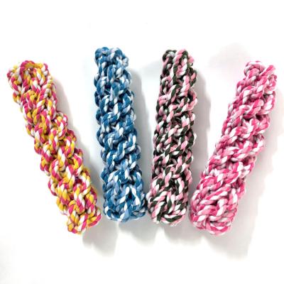 China Interactive Cotton Viable High Quality Eco-Friendly Knots Teeth Cleaning Toy Dog Rope Chew Toy for sale