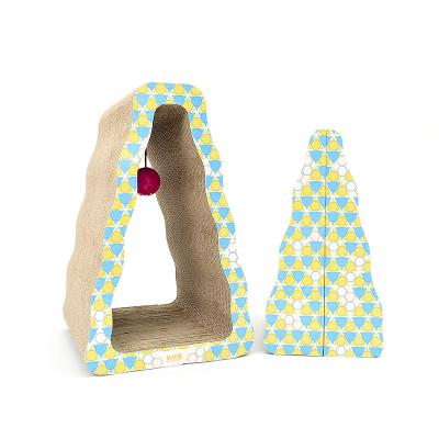 China Viable factory various pet toys wholesale supplies and pet interactive can be assembled triangular wave shape scratch board for sale