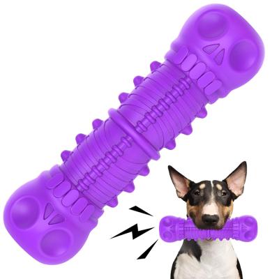 China Custom Viable Rubber TPR Chew Squeeky Dog Toys For Chewers Aggressive Dog Tooth Cleaning Toy for sale