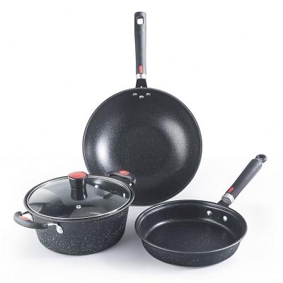 China 2021 Hot Selling Minimalist Kitchen Non Stick Deep Frying Pots And Pans Pan Cookware Sets for sale