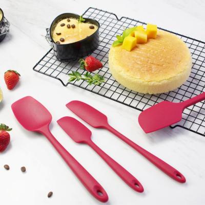 China Amazon Sustainable Heat Resistant One Piece Design Seamless Rubber Spatula Spoonula Dishwasher Safe Silicone Spatula Set 5 Piec for sale