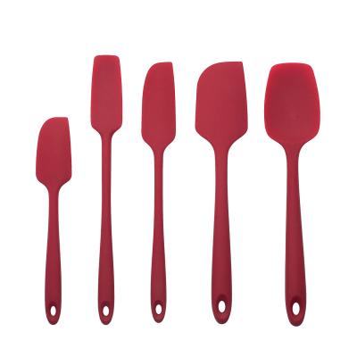 China Sustainable Silicone Cream Spatula Set Jam And Bread Spatula Five-piece Spatula Baking Tool for sale