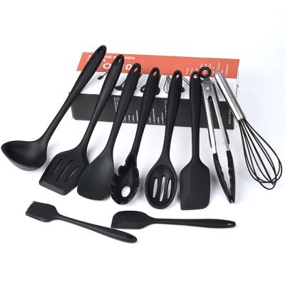 China Sustainable Hit Silicone Kitchen Utensil Set 10 Piece Tool Cookware Heat Resistant Non-Stick Baking Accessories for sale