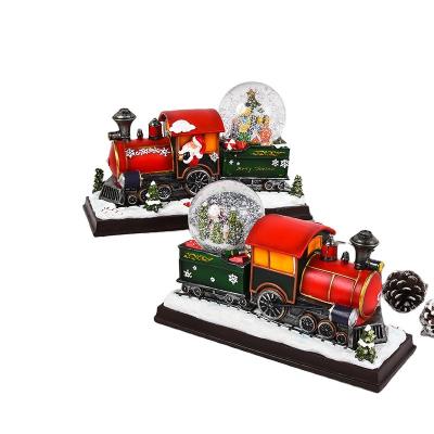 China Europe Christmas Musical Snow Globe Locomotive Snow Globe Lantern Snow Globe for sale