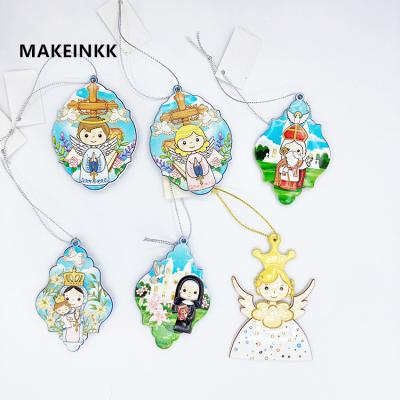 China Custom Resin Christmas Christamas Home Decoration Ornament Hanging Decoration to Personalize Our Lady of Jesus Decorative Ornaments for sale