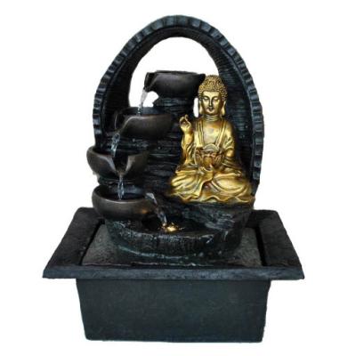 China Gautam Buddha Statue Waterfall Wall Fountain Waterproof Water Fountain For Garden for sale