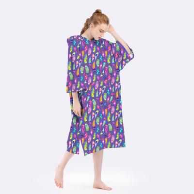 China High Quality Custom Hypoallergenic Casual Men/Women OEM Swim Long Change Dress Plus Size Terry Towel Microfiber Fabric Hoodie Digital Printing Towel for sale