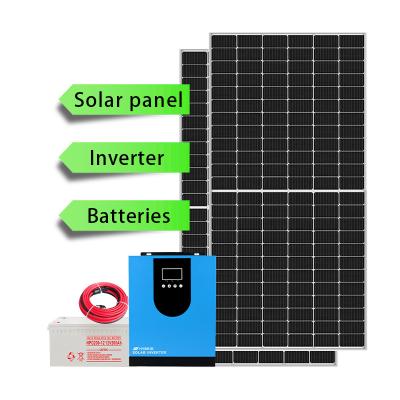 China Home Roof Hybrid Solar System Single Phase Inverter 3kw Solar Panel Photovoltaic Battery Installation For Home for sale