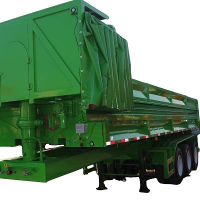 China Truck trailer an environmental friendly sand and stone material transport semi trailer truck trailer equipped with electric tarpaulin for sale